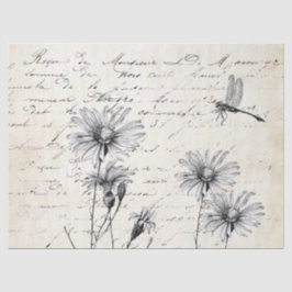 Franse ontlepagina Wilde bloem Tissuepapier