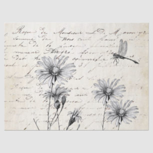 Franse ontlepagina Wilde bloem Tissuepapier