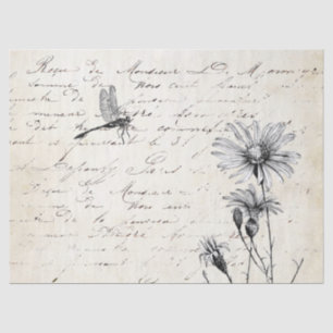 Franse ontlepagina Wilde bloem Tissuepapier