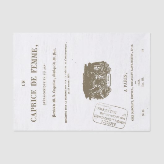  Franse opera Illustrated Title Page Tissuepapier (Voorkant)