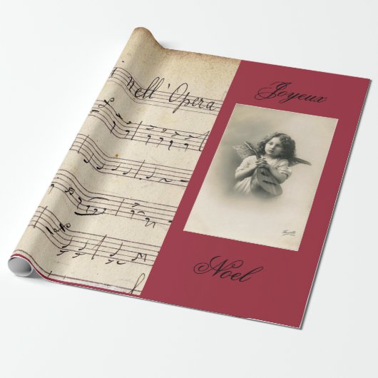 Franse Opera Sheet Music &  Foto GIFT WRAP Cadeaupapier (Uitgerold)