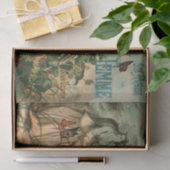 Franse paarden, vrouwen, ontkoppeling van Floral Tissuepapier (Geschenk)