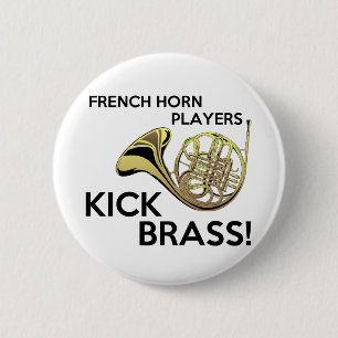 Franse paardenspelers Kick Brass Ronde Button 5,7 Cm