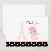 Franse paarderoze paardenplatenkaart notitiekaartje (Voorkant / Achterkant)