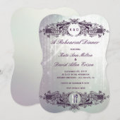 -Franse  Paarse repetitie Dinner Kaart (Voorkant / Achterkant)