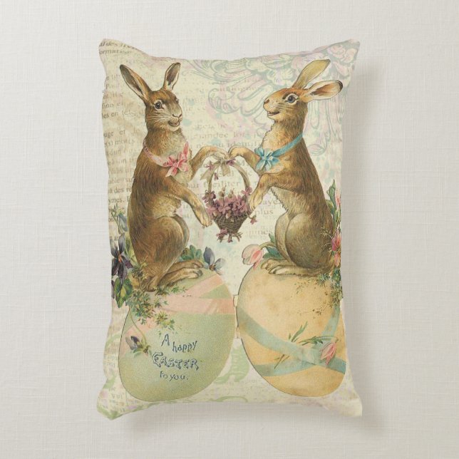  Franse paasbunnies Decoratief Kussen (Voorkant(Verticaal))