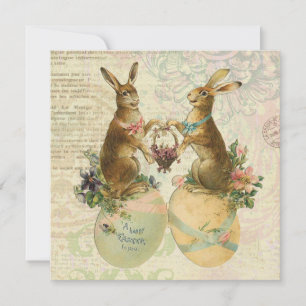  Franse paasbunnies Feestdagenkaart