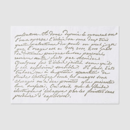 Franse  pagina voor ontkoppeling van het script tissuepapier (Voorkant)