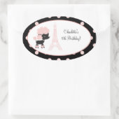 Franse Parijse poedel Ovaal Favor Sticker (Tas)