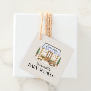Franse Paris Café Bébé Jongen Baby Shower Bedankjes Labels