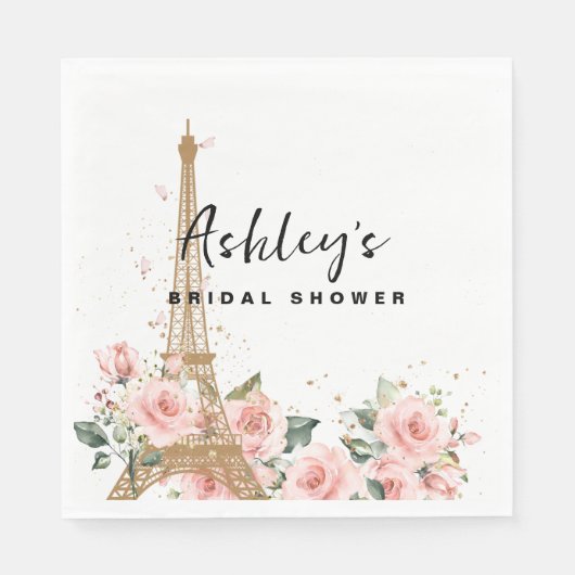 Franse Paris thema bruiloftsshower servet (Voorkant)