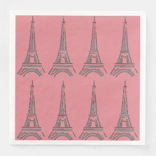 Franse Paris Thema Feest Eiffeltoren Servetten