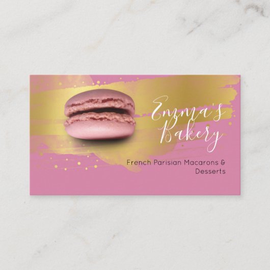 Franse parisiaanse Macarons & Desserts Visitekaartje (Voorkant)