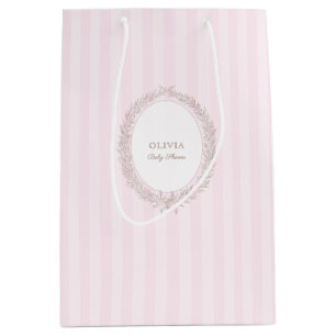 Franse Patisserie Boulangerie Roze Streep Gift Bag Medium Cadeauzakje