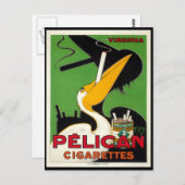 -Franse pelikaanse sigaretten Briefkaart (Voorkant / Achterkant)