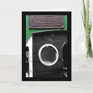 Franse  Plaque 1909 Steam Engine Kaart