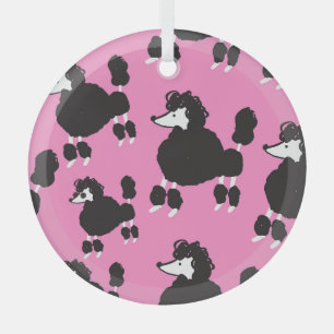 Franse poedel: illustratiepatroon. glas ornament