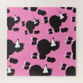Franse poedel: illustratiepatroon. legpuzzel (Horizontaal)