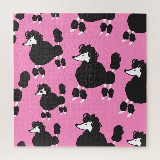 Franse poedel: illustratiepatroon. legpuzzel (Verticaal)