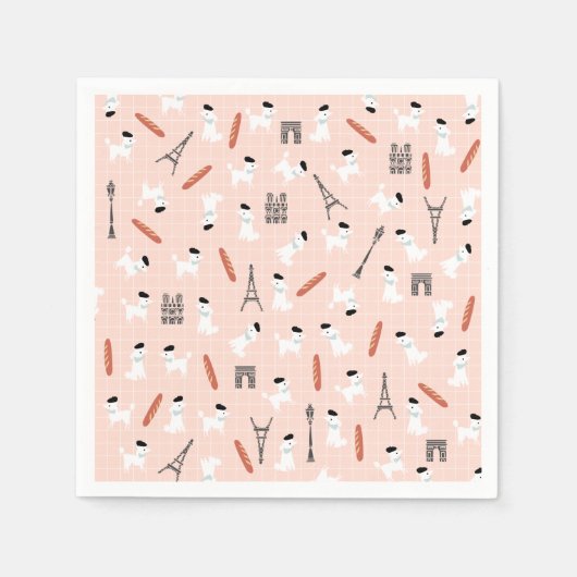Franse poedel papieren servetten (Voorkant)