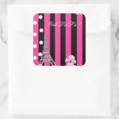 Franse poel vierkante sticker (Tas)