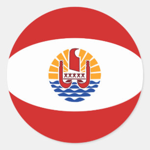 Franse Polynesische Fisheye Vlag Sticker