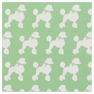 Franse poodle Dog Silhouette Pet Sage Green Stof