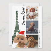 Franse poodle Eiffel Tower Foto Parijs Kerstmis Feestdagenkaart (Voorkant)