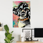 Franse poodle Paisley Print (Thuiskantoor)