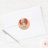  Franse poodle Round Valentijn Sticker (Envelop)