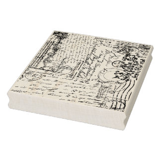  Franse postzegel Ephemera Textuur Rubberstempel