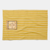 Franse Provence Yellow Stripes met tekstontwerp Theedoek (Horizontaal)