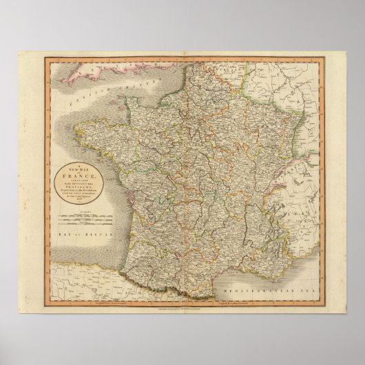 Franse provinciale grenzen poster (Voorkant)