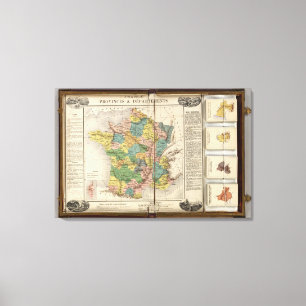 Franse provincies en departementen canvas afdruk
