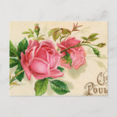  Franse publiciteit Girly Red Roses Briefkaart (Voorkant)