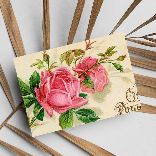  Franse publiciteit Girly Red Roses Briefkaart