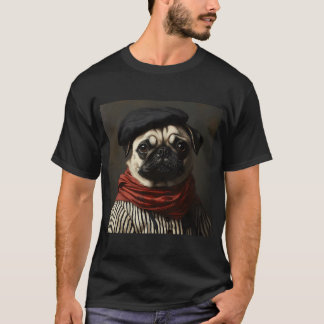 Franse Pug - Parijs 1920 Pug - Stijlvol Dierenkuns T-shirt