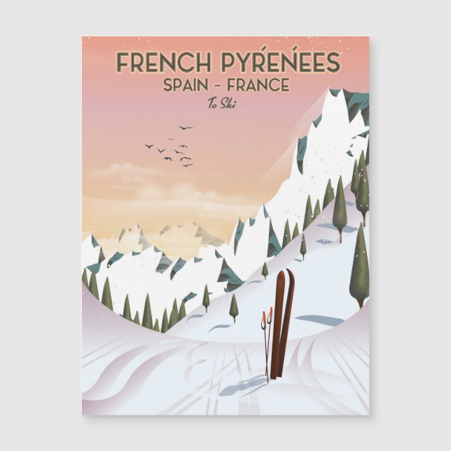 Franse Pyreneeën ski-poster (Voorkant)