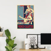 Franse Quarter Banjo Player Poster (Thuiskantoor)