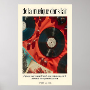 Franse Quote Vinyl Record Kunstprint Retro Muziek Poster