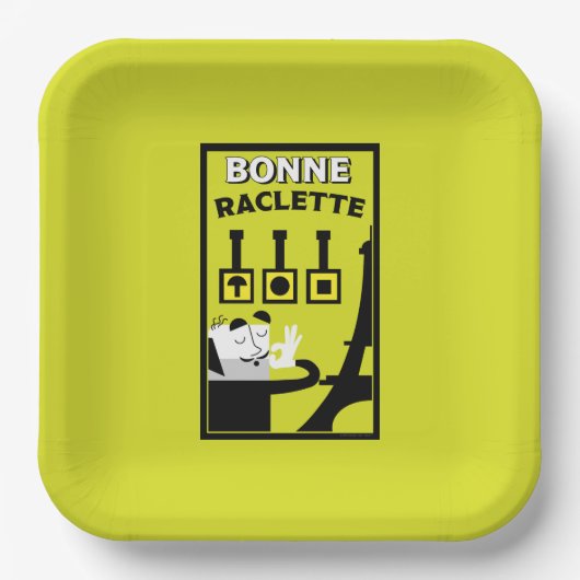 Franse raclette papieren bordje (Voorkant)