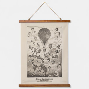 Franse reclame voor ballonfabrikant hangend wandkleed