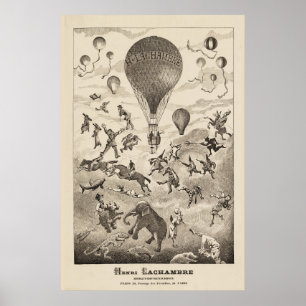 Franse reclame voor ballonfabrikant poster