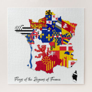 Franse Regio's — Flags Map, Frankrijk, Onderwijs Legpuzzel