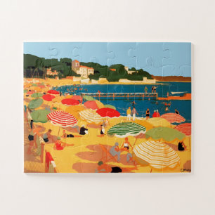  Franse reisillustratie van rivierbedekking Legpuzzel