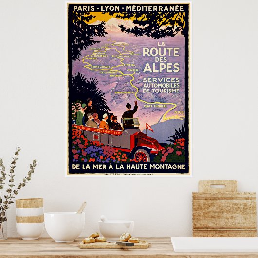 Franse reiskaart - Posters voor het reizen met de (Keuken)