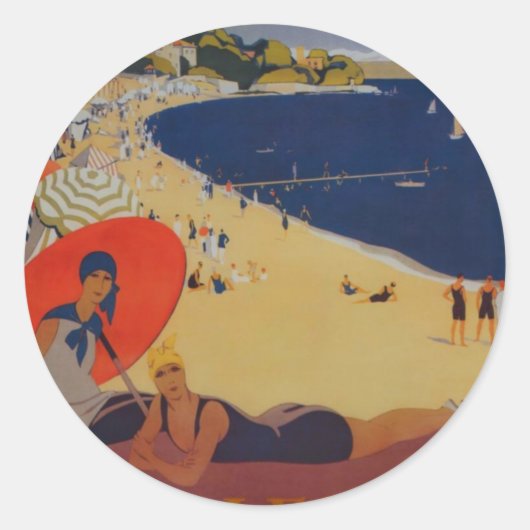  Franse reisreclame Ronde Sticker (Voorkant)