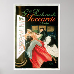 Franse Restaurants  Food and Art Poster