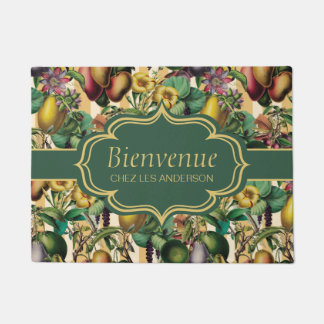 Franse Retro Floral Bienvenue Doormat Deurmat