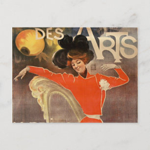 franse retro - kaart " cabaret des arts "